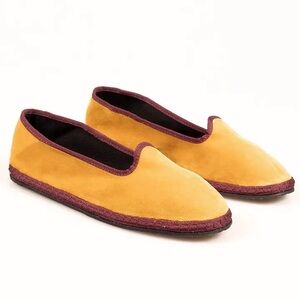 Yellow Furlanes Velour Chatelles Paris Flats/Slippers‎ size EU38